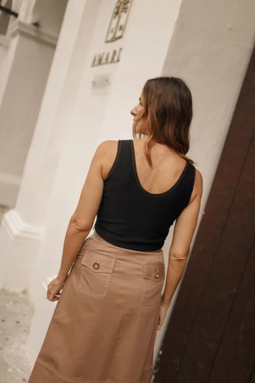 CROP TOP ELSA NEGRO