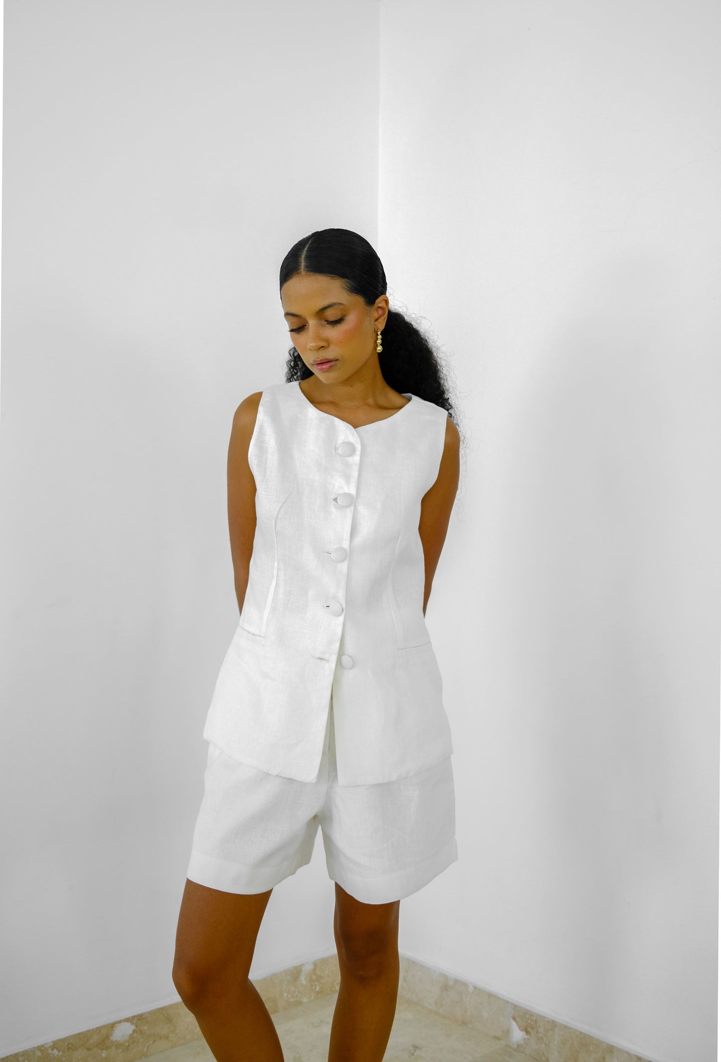 CHALECO CELESTE BLANCO