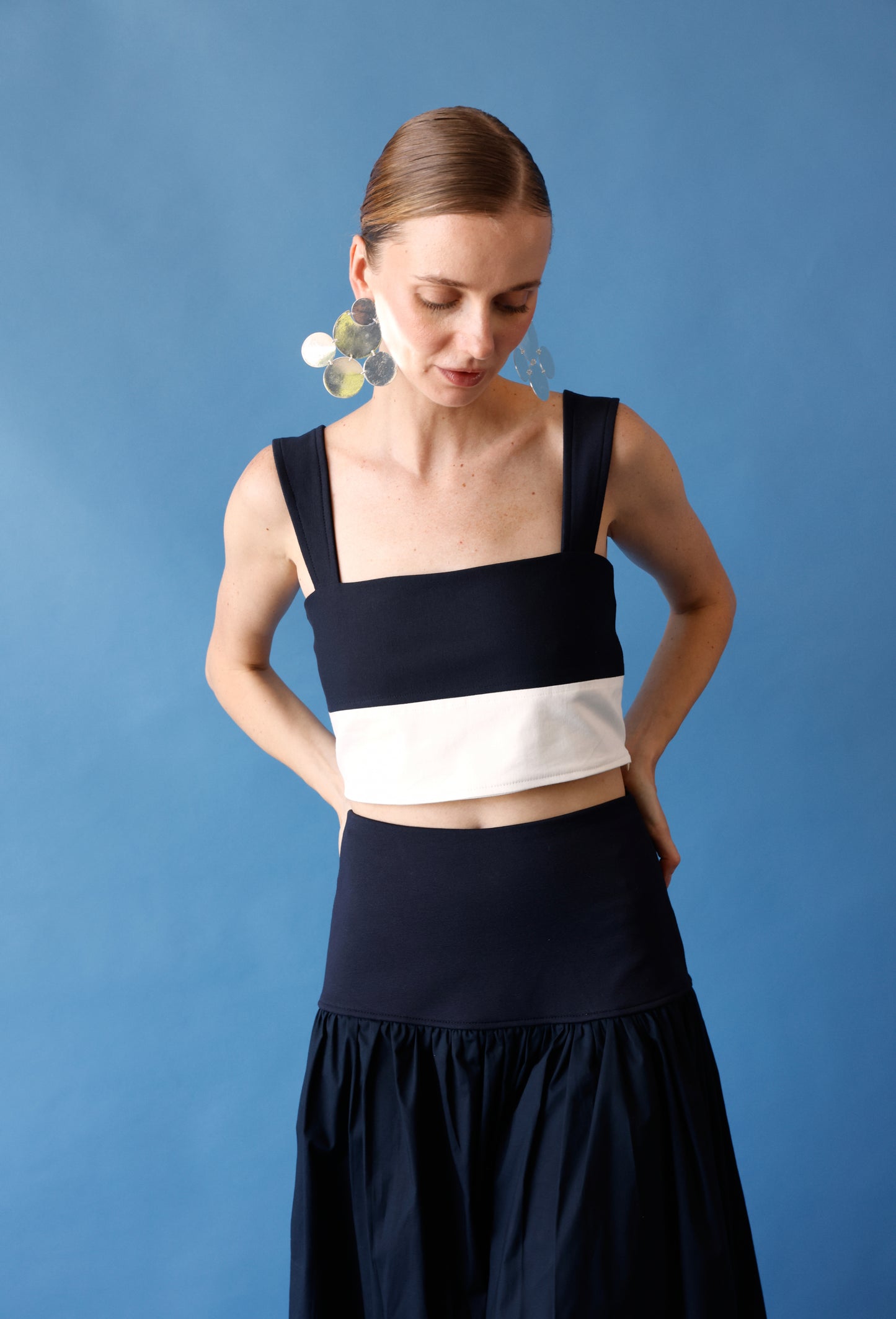 CROP TOP YARA AZUL-BLANCO