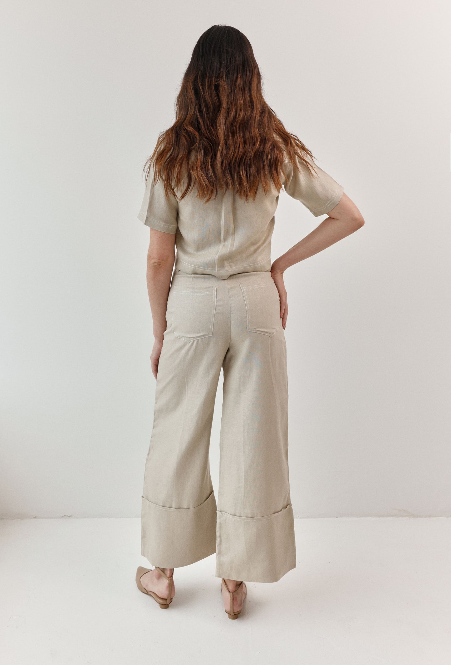 PANTALON LUCIANA LINO CAMEL