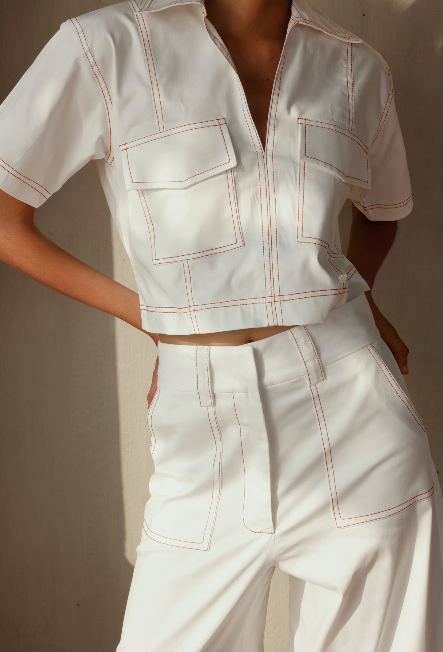PANTALON LUCIANA BLANCO/ LADRILLO