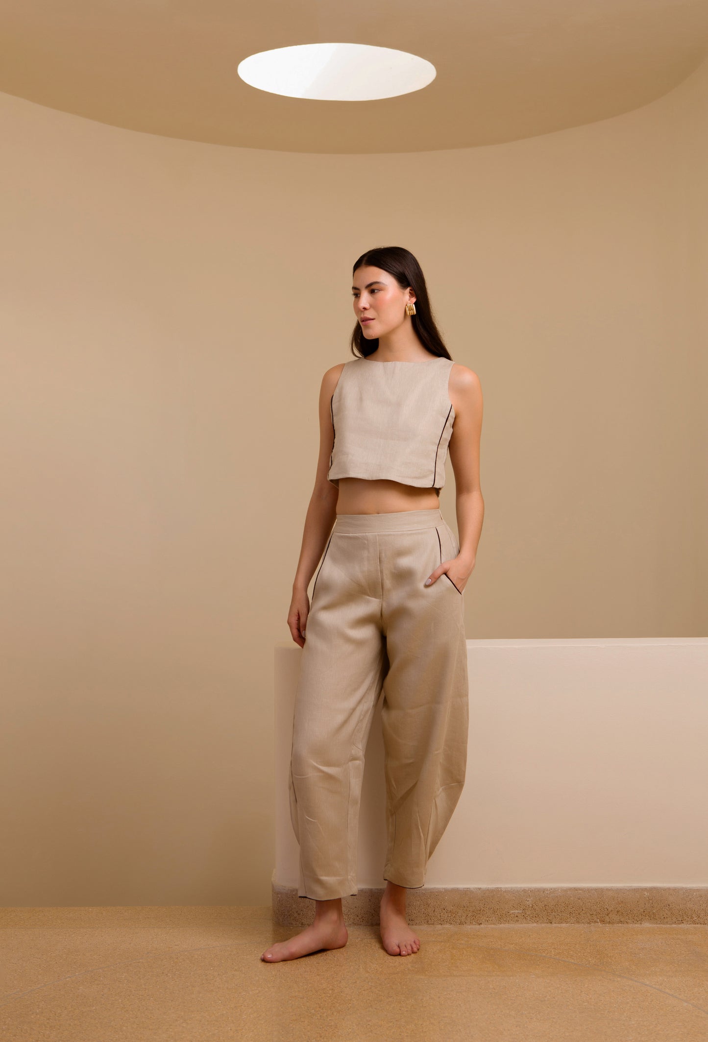 PANTALON MABEL LINO CAMEL