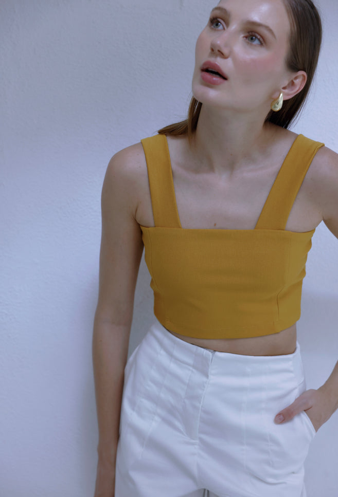 CROP TOP MAR MOSTAZA