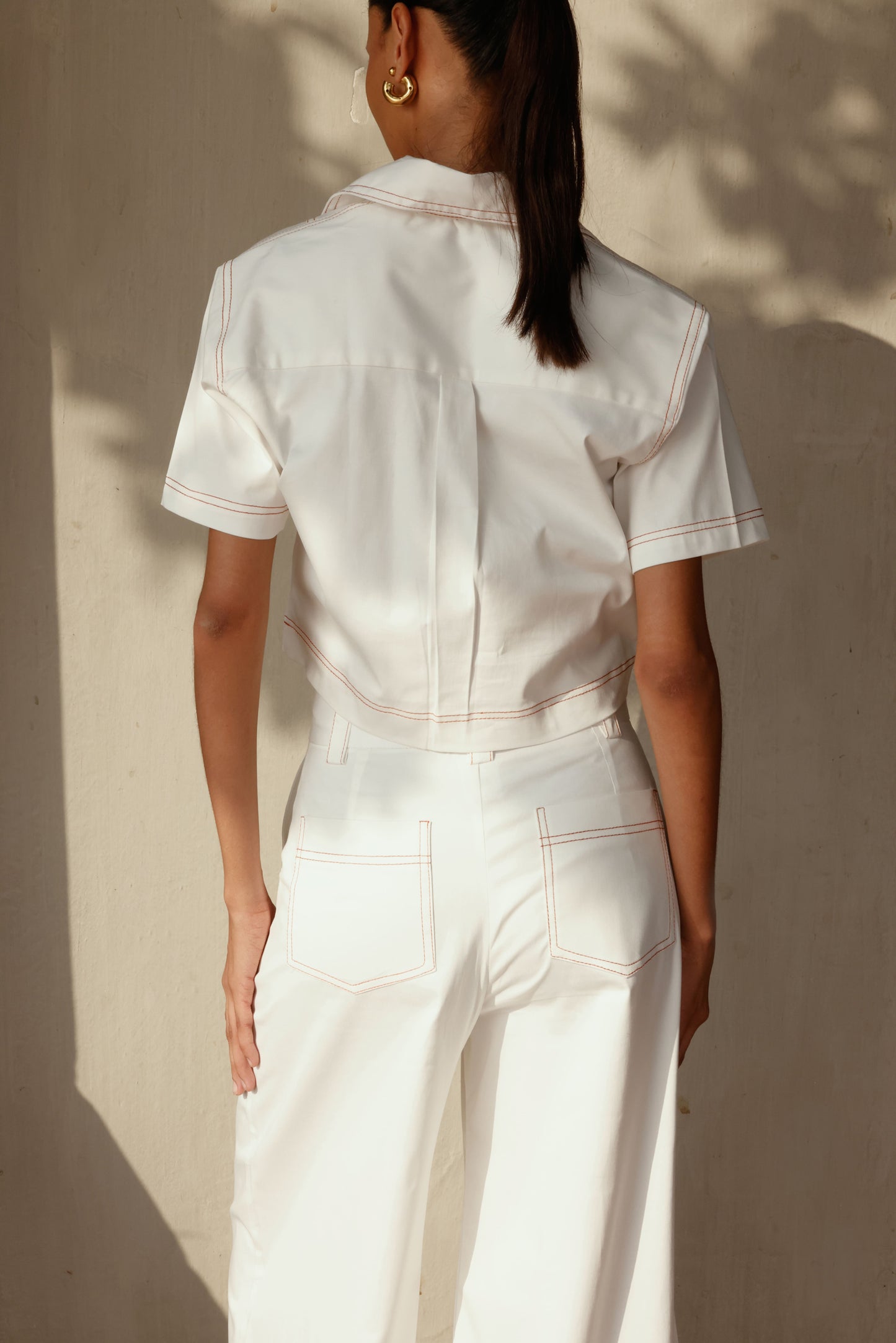 CAMISA FREYA BLANCA/ LADRILLO