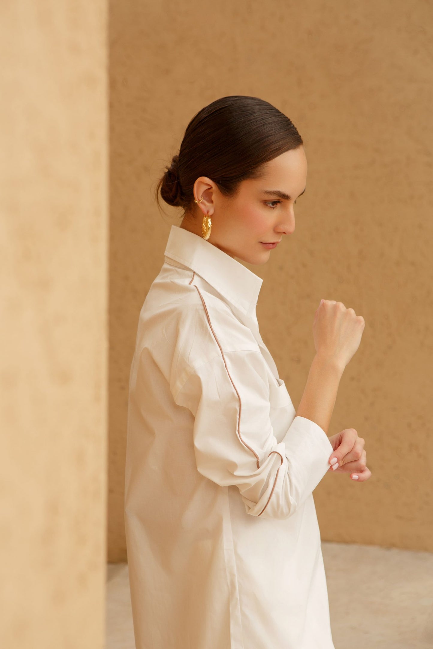 CAMISA EDNA BLANCO CAMEL