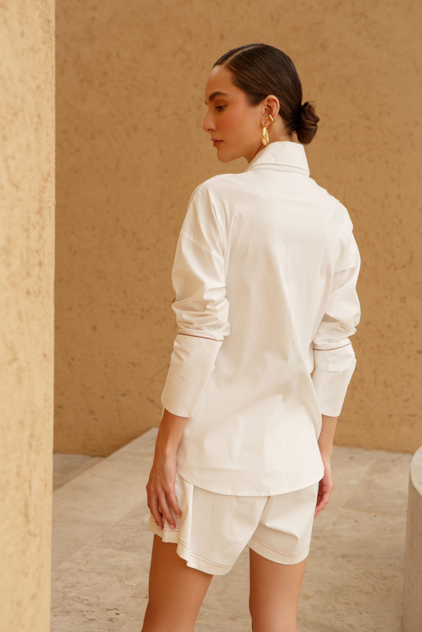 CAMISA EDNA BLANCO CAMEL