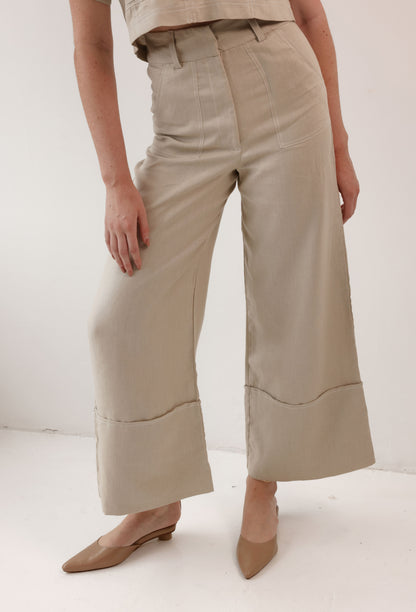 PANTALON LUCIANA LINO CAMEL
