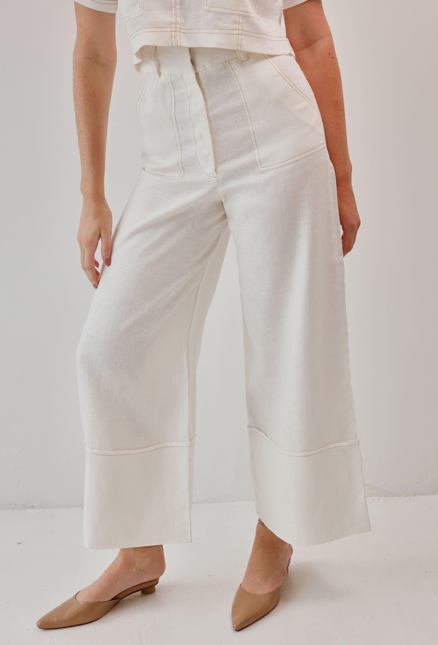 PANTALON LUCIANA LINO BLANCO