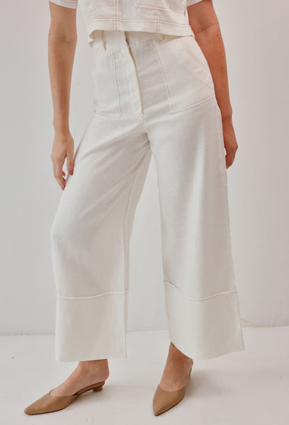 PANTALON LUCIANA LINO BLANCO