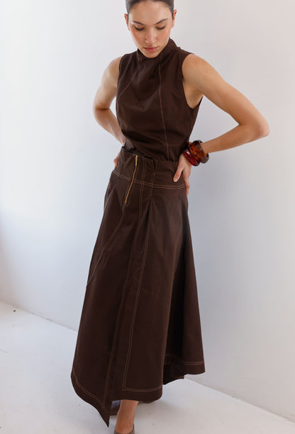 FALDA CAFE BELINDA ELEGANTE