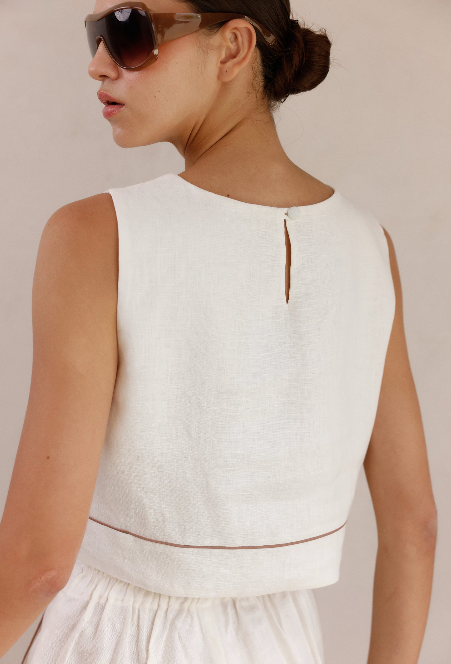 BLUSA DARIA BLANCO-BIES CAMEL