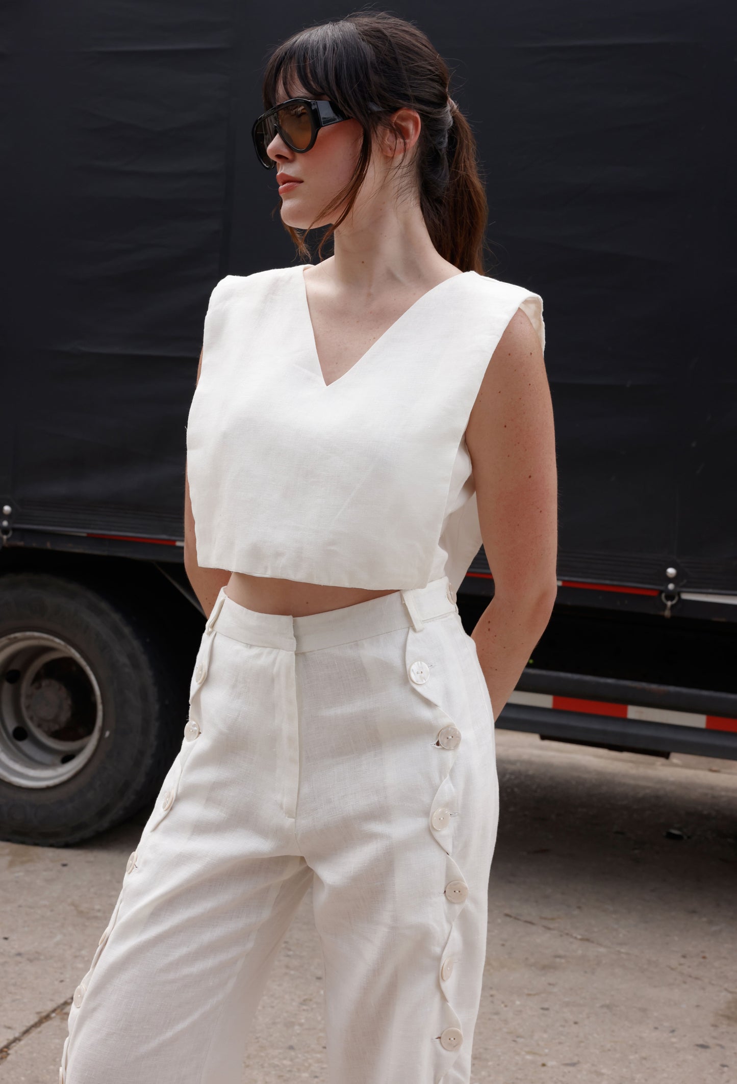BLUSA EMMA LINO BLANCO