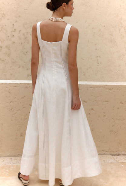 VESTIDO CARLOTA LINO BLANCO