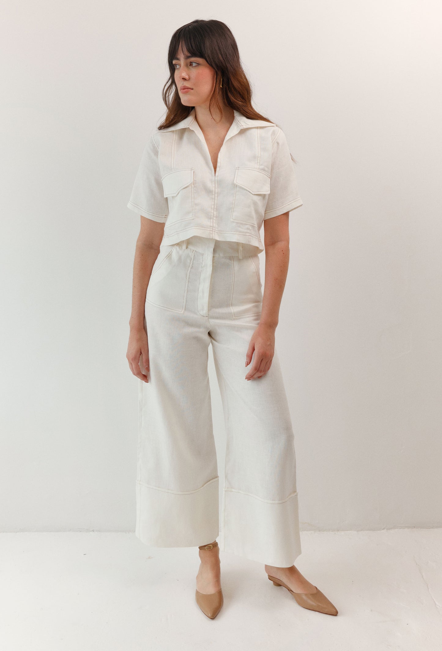 PANTALON LUCIANA LINO BLANCO