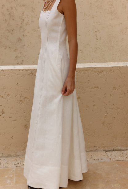 VESTIDO CARLOTA LINO BLANCO