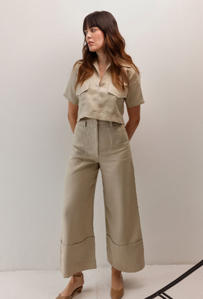 BLUSA FREYA LINO CAMEL