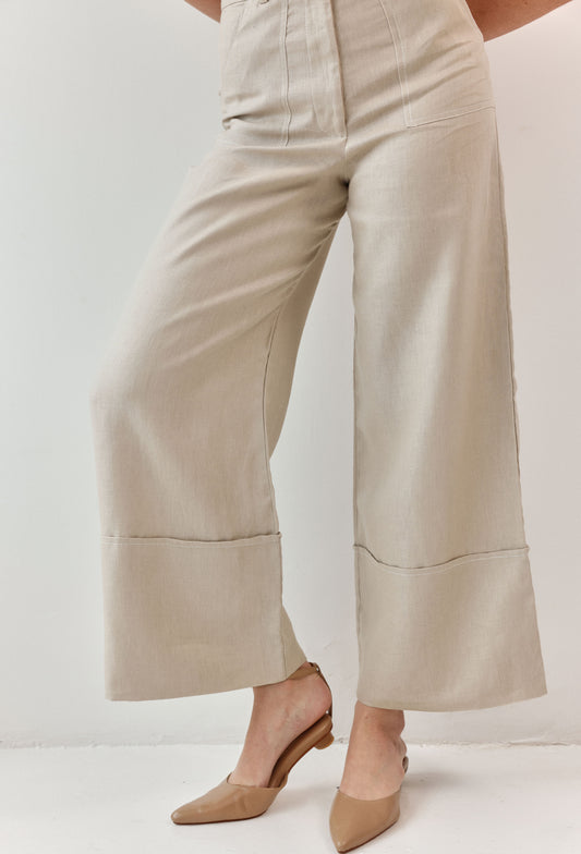 PANTALON LUCIANA LINO CAMEL