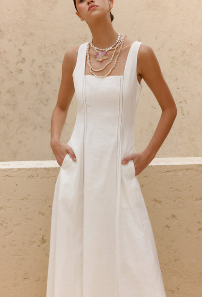 VESTIDO CARLOTA LINO BLANCO