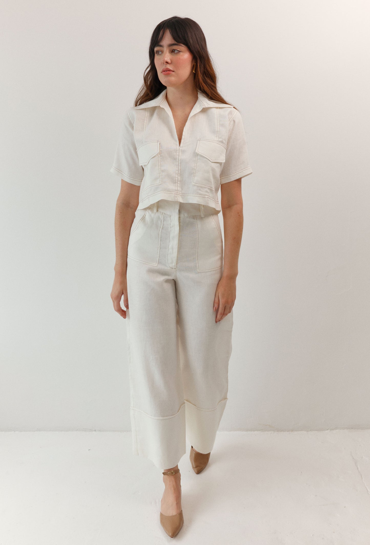PANTALON LUCIANA LINO BLANCO