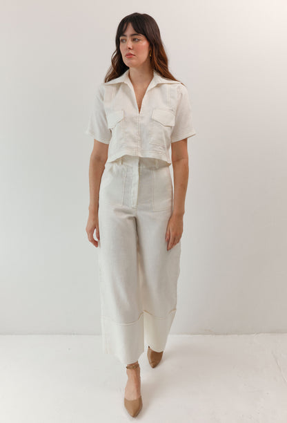 PANTALON LUCIANA LINO BLANCO