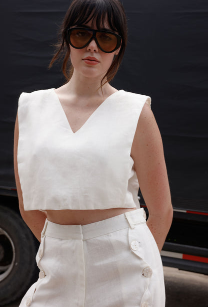 BLUSA EMMA LINO BLANCO