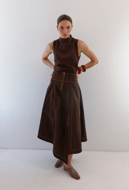 FALDA CAFE BELINDA ELEGANTE