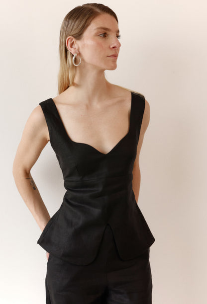 blusa-negra-lino-sin-manga-mujer