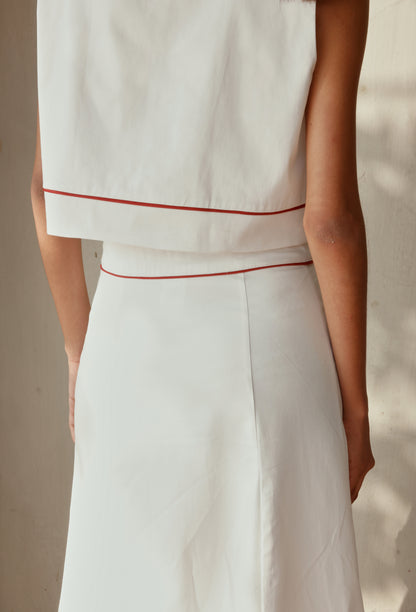 BLUSA DARIA BLANCO- BIES ROJO