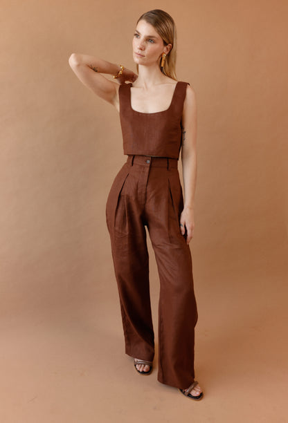 PANTALON FRANCESCA CAFE