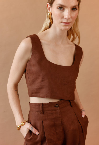 PANTALON FRANCESCA CAFE