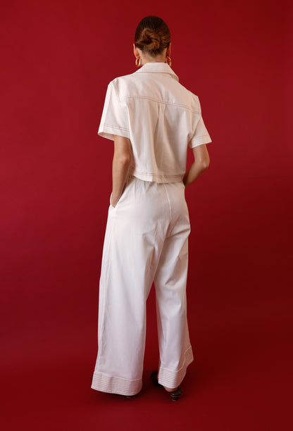BLUSA FREYA BLANCA/CAMEL