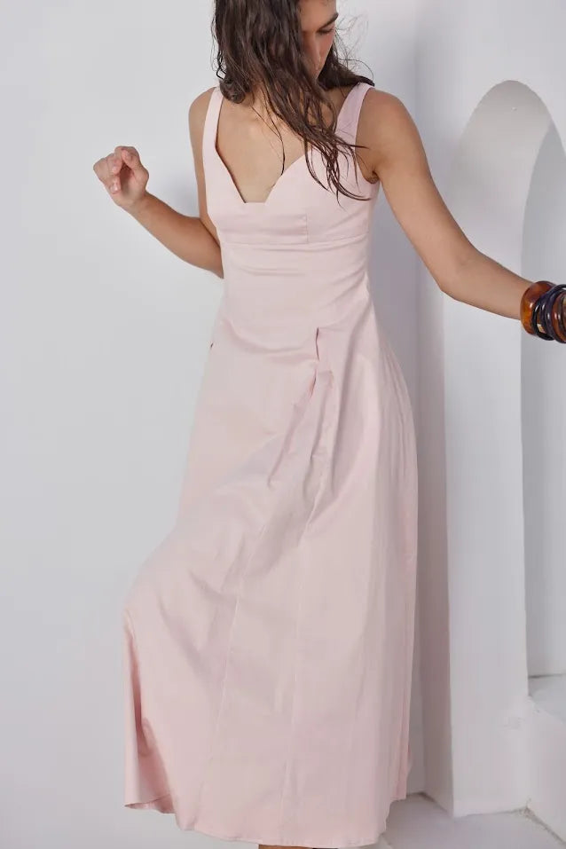 vestido-ambar-rosa-dril-satín-vibrante